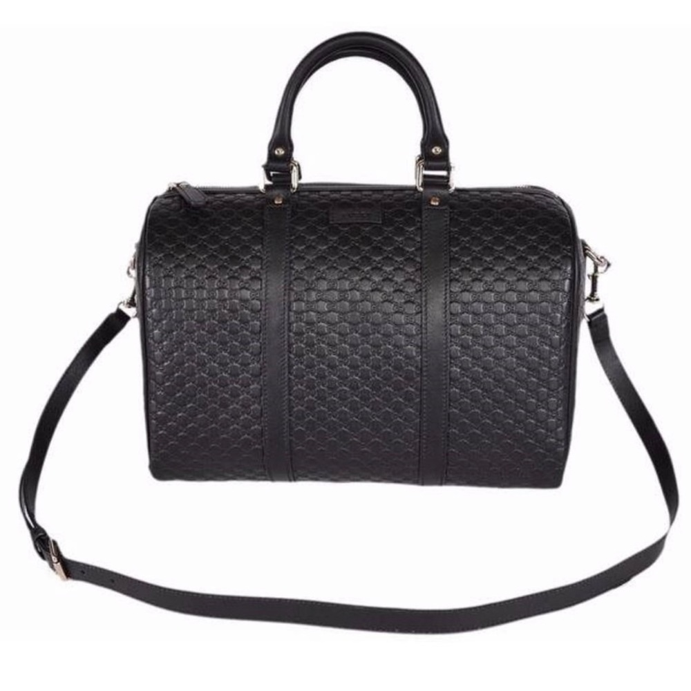 Gucci GG Microguccissima Boston leather Bag (Black)